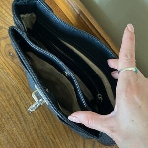 Original Michael Kors Silver Leather Five Pocket Cross Body / Shoulder Bag Purse